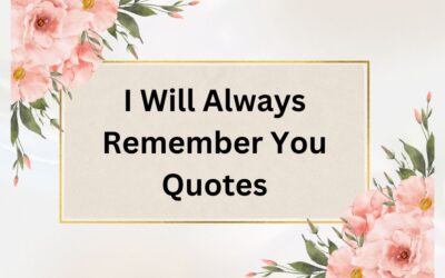 I Will Always Remember You Quotes