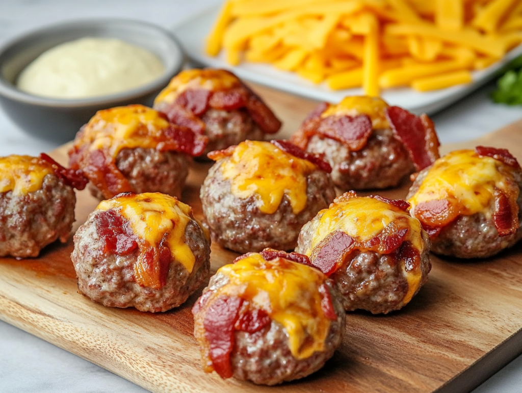 bacon cheeseburger garlic balls