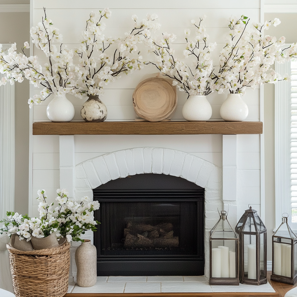 spring mantel decorating ideas