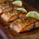 cedar plank salmon with honey glaze