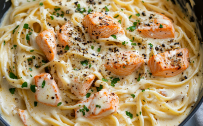 Creamy Garlic Butter Salmon Pasta: A Decadent Seafood Delight