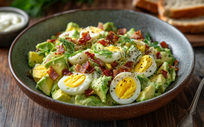 Keto Lunch: Egg Salad with Bacon