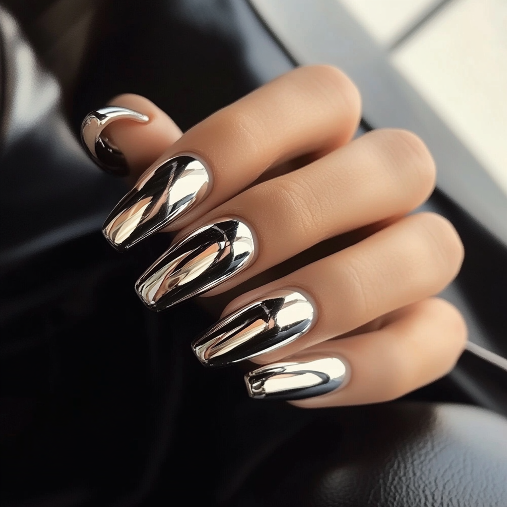 spring nails chrome