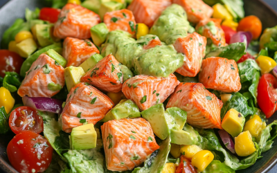 Summer Salmon Salad with Avocado Dressing: A Light and Nutritious Delight