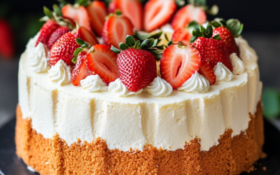 Angel Food Cake with Fresh Strawberries: A Light and Dreamy Dessert