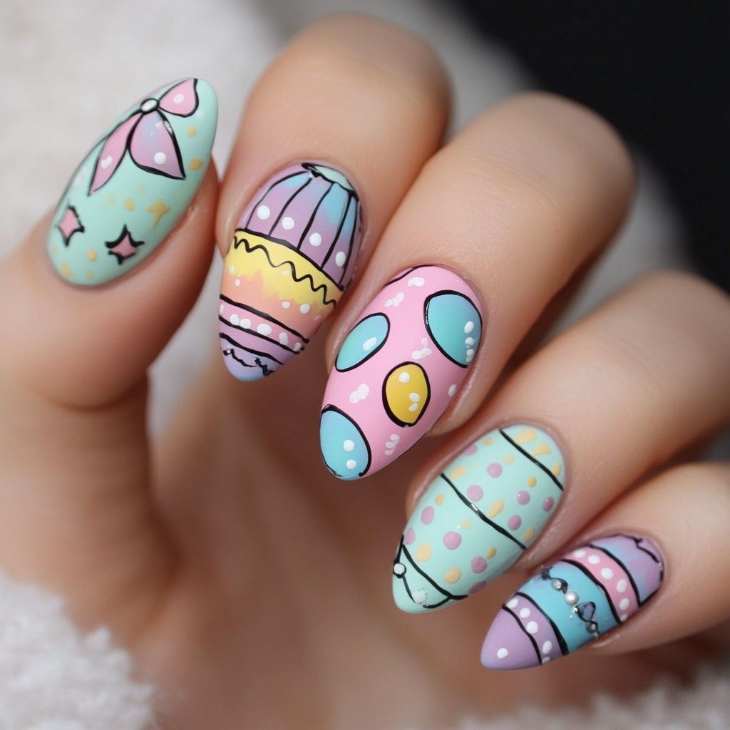easter egg nails