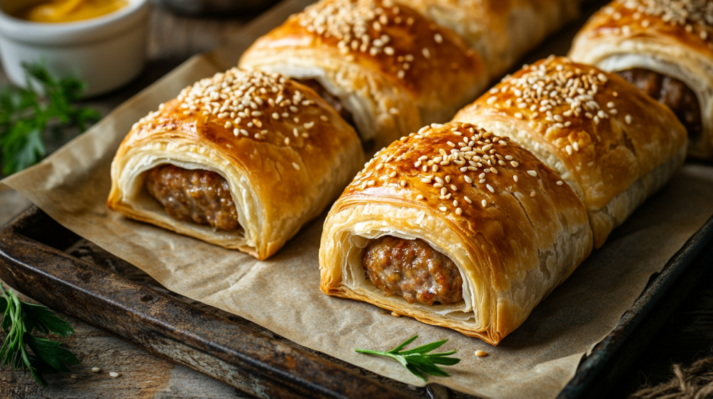 french onion sausage rolls