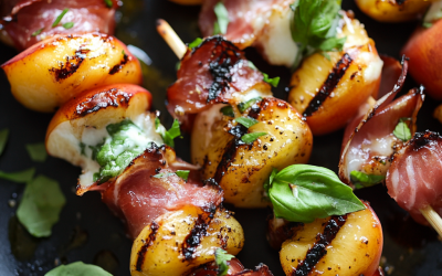 Grilled Peach and Prosciutto Skewers: A Sweet and Savory Delight