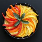 hummus with carrot and bell pepper strips 2