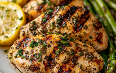 Lemon Herb Grilled Chicken with Asparagus