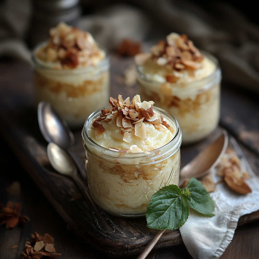 rice pudding in a jar
