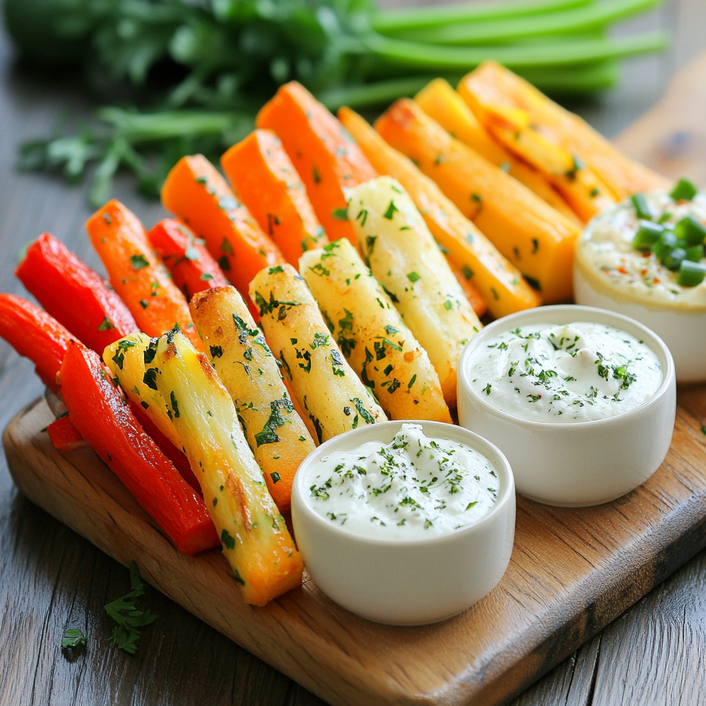 veggie sticks with dips