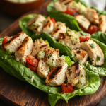 grilled chicken caesar lettuce wraps