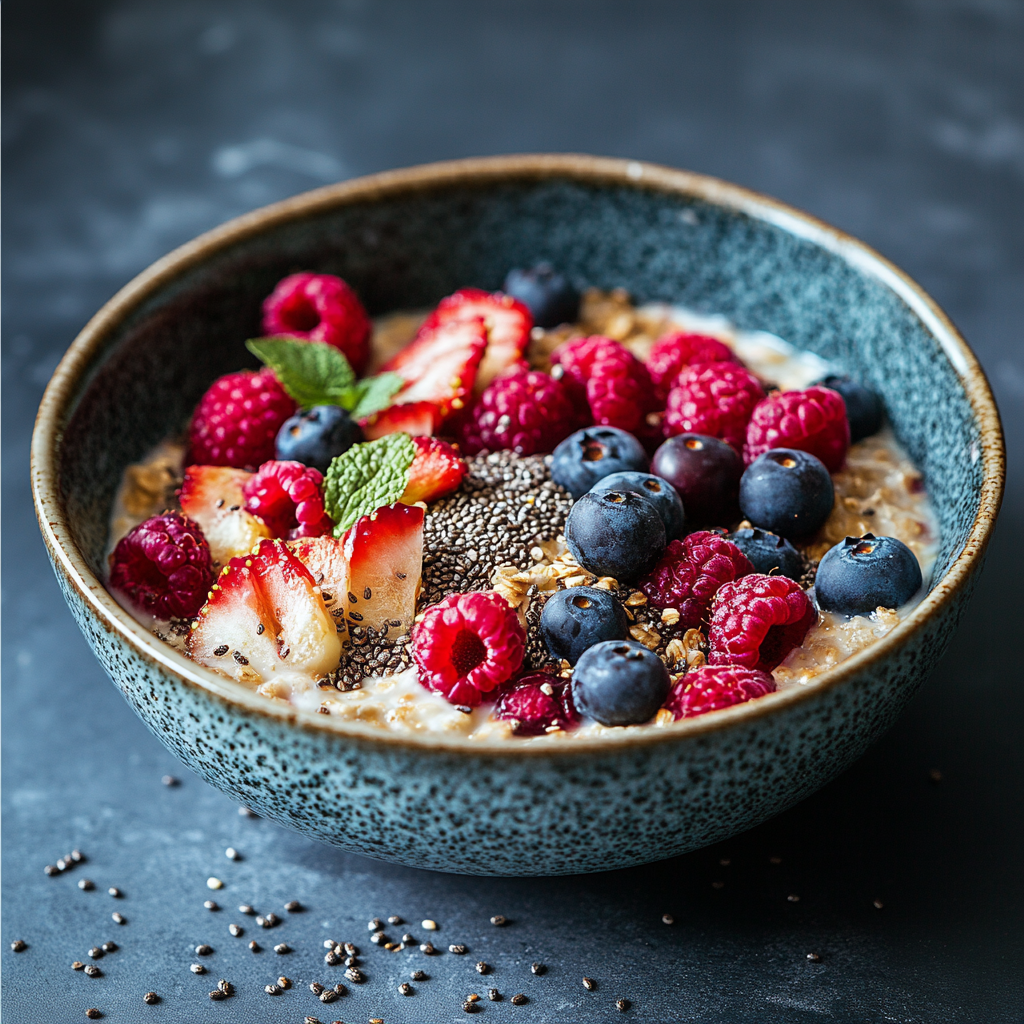 oats with berries and chia