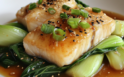 Steamed Ginger Soy Fish with Bok Choy: A Light & Flavorful Asian-Inspired Dish