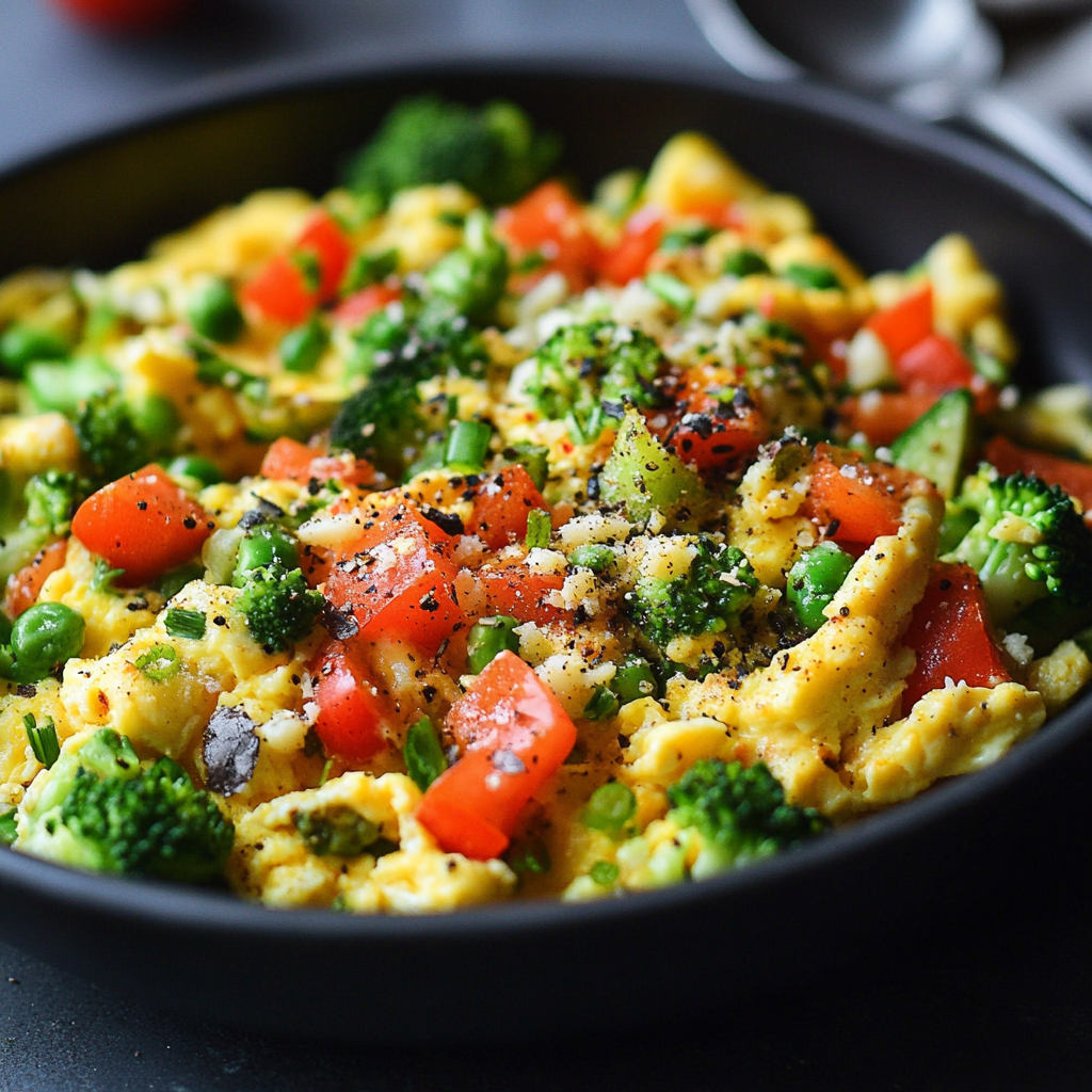 veggie packed scrambled eggs